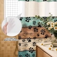 thumbnail image 3 of No Hook Shower Curtain, Black Dog Claws Shower Curtains for Bathroom with See Through Top Window, Cat Pets Printed Teal Brown Wood Grain Waterproof & Washable Bath Curtain Long 72"x78", 3 of 9