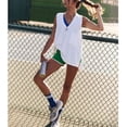 thumbnail image 3 of Lentta Women's Athletic Tank Top Oversized V Neck Workout Vest Sleeveless Running Shirts Lightweight Gym Clothes, 3 of 4