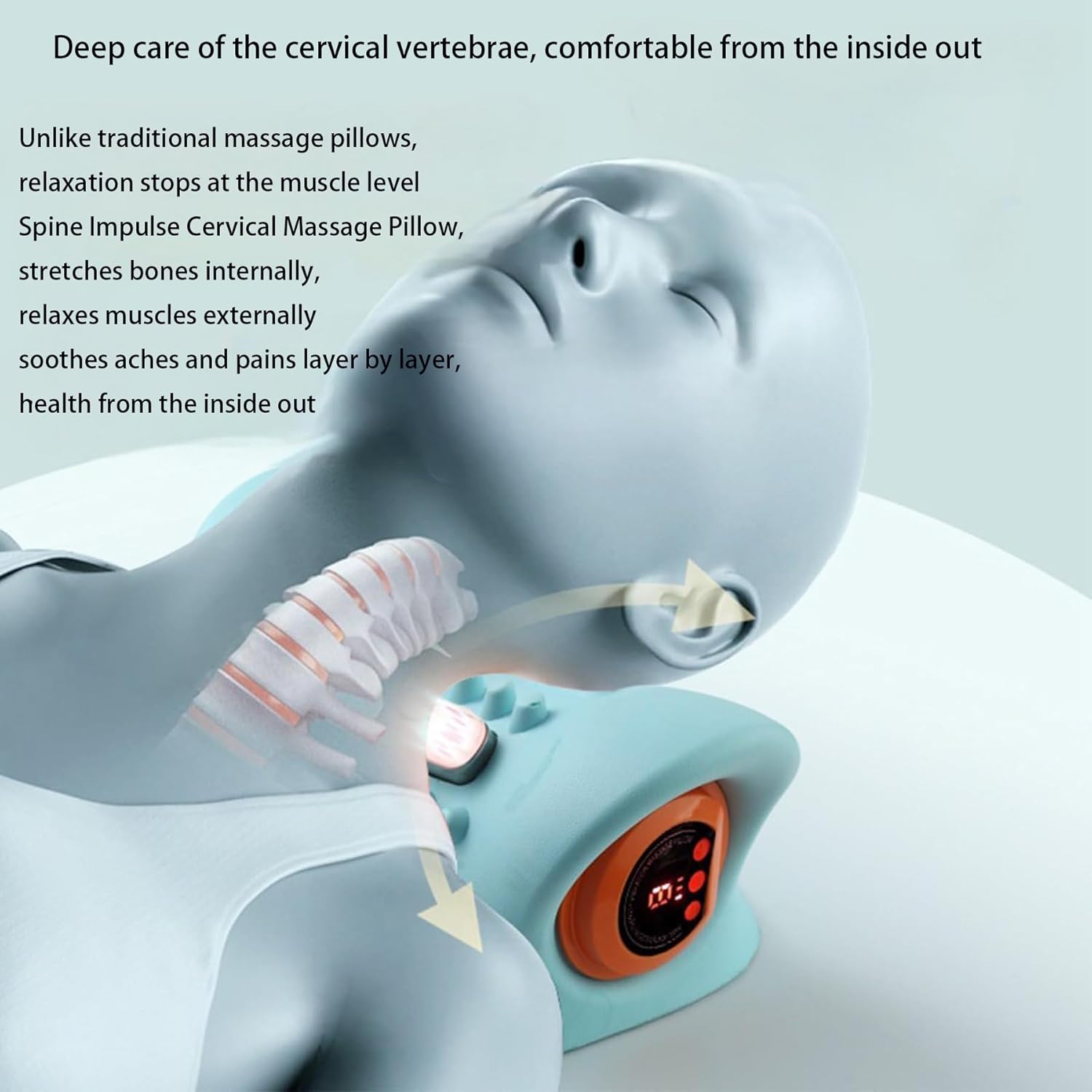 2025 New Electric Neck Massager with 6-Level Massage Intensity Heating and a 26 ° Neck Traction Device for Relieving deep Tissue Pain - Portable