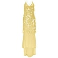 thumbnail image 4 of Odbmxy Women Plus Dresses Wrap Summer Evening Gown Women's Maxi Dress Party Bandeau Sequin Solid Slim V-Neck Dress, 4 of 7
