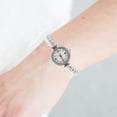 thumbnail image 2 of Elegante reloj de cuarzo para mujer con diamantes de imitación, diseño de sirena, pulsera de cadena plateada, reloj de cristal, reloj de pulsera de lujo para mujer, brazalete para eventos elegantes., 2 of 8