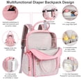 thumbnail image 2 of Mochila para pañales AOMAY Mommy Bag de viaje de gran capacidad, color rosa, 2 of 7