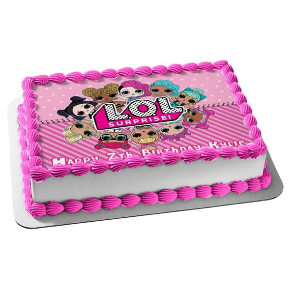 HAPPY BIRTHDAY LOL Card Cake DOLL Topper Any Age Any Name 