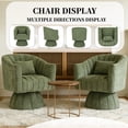 thumbnail image 2 of CRERIYO 360° Swivel Accent Chair Set of 2, Cloud Velvet Upholstered Barrel Seat with a Pillow, Round Lounge Seating for Living Room, Green, 2 of 6