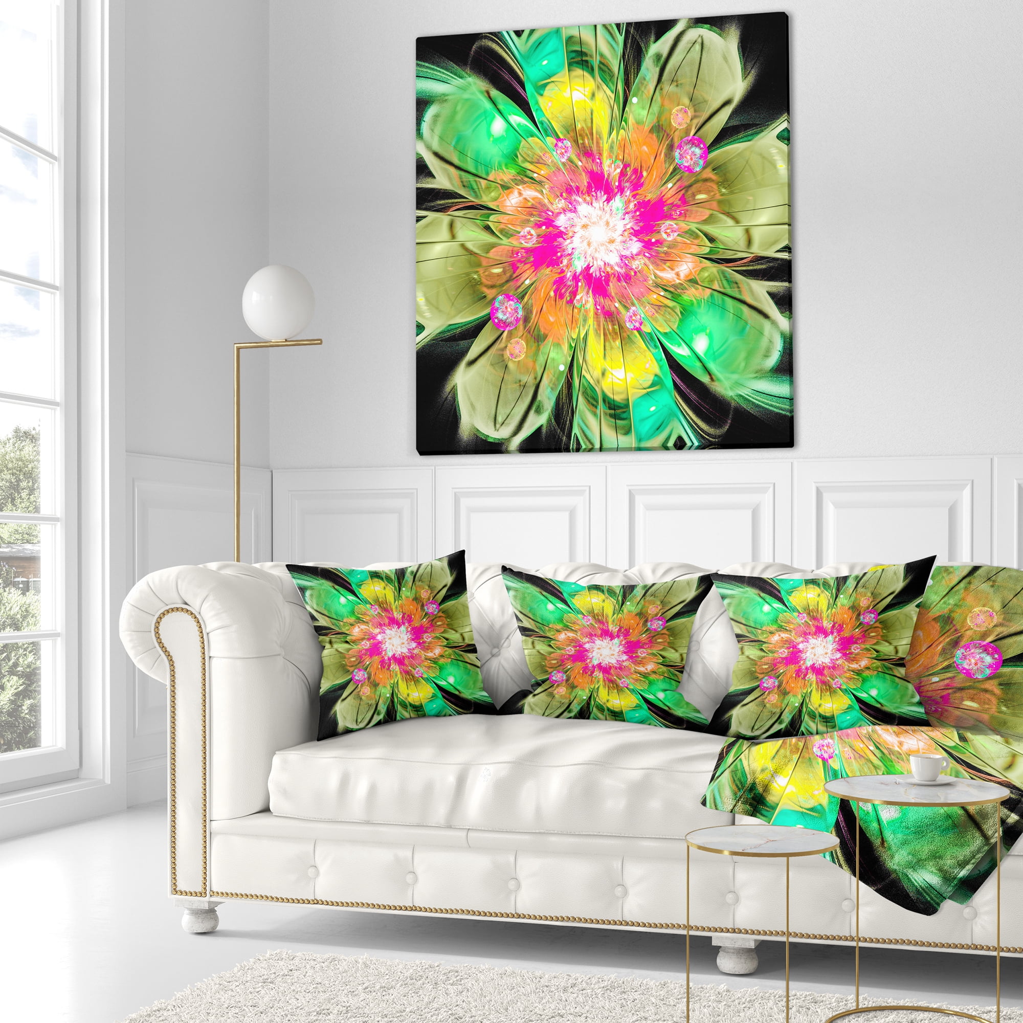Designart 16" x 16" Green Polyester Throw Pillow