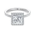 thumbnail image 2 of Elmira - Moissanite Princess Cut Lab Diamond Engagement Ring With PavÃ© Sidestones & Halo, 2 of 4