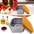 thumbnail image 1 of ¡Ofertas relámpago! Juego de utensilios de cocina Huayishang de acero inoxidable 304, recipiente para refrigerios con tapa naranja y taza de acero inoxidable. Artículos esenciales de cocina en oferta., 1 of 8