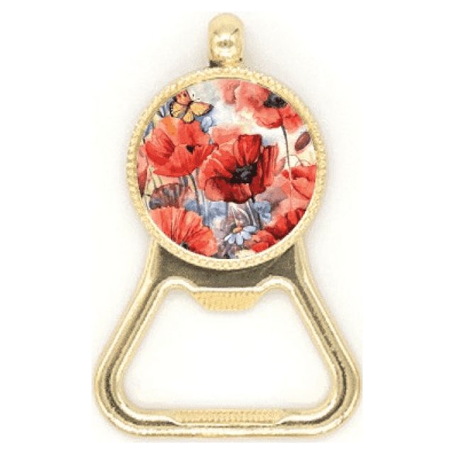 Abrelatas de acero inoxidable Unbranded Mariposa con flores de colores 3.7cm x 5.8cm
