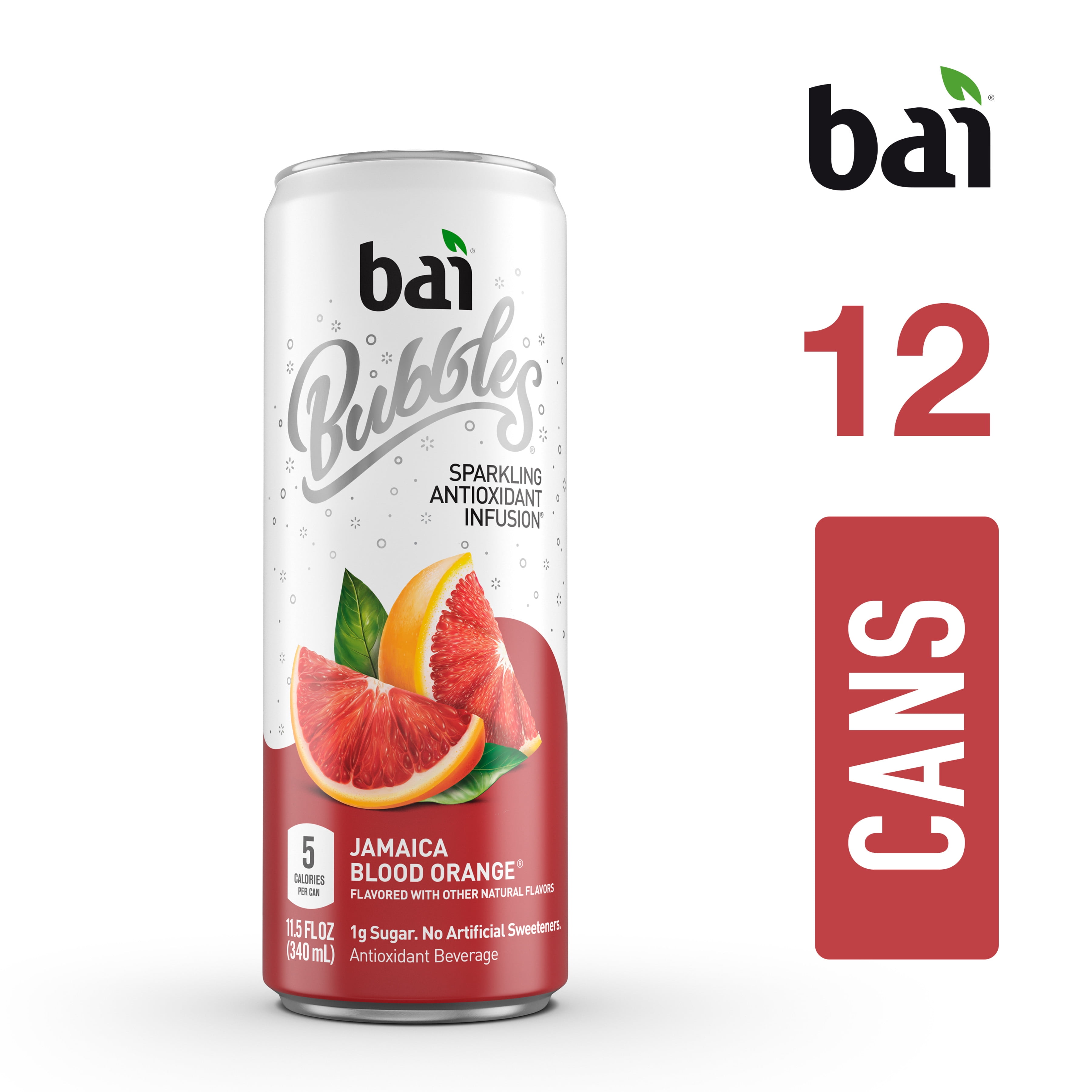 Bai Bubbles, Sparkling Water, Jamaica Blood Orange, Antioxidant Infused  Drinks, 11.5 Fluid Ounce Cans, 12 count 