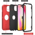 thumbnail image 3 of NIFFPD iPhone 14 Plus Case, Heavy Duty Hard Shockproof Protective Phone Case for iPhone 14 Plus 6.7" Red+Black, 3 of 3