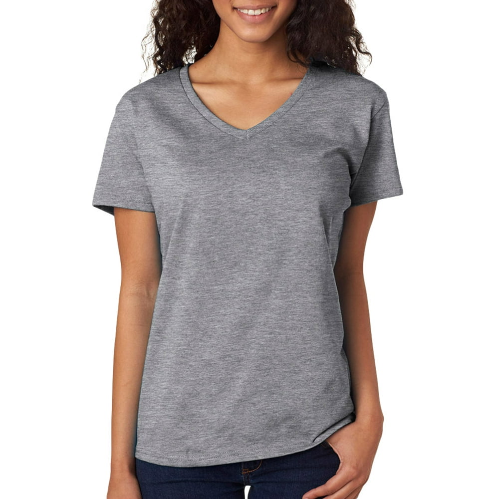 Gildan Gildan 5V00L Heavy Cotton Ladies VNeck TShirt Sport Grey