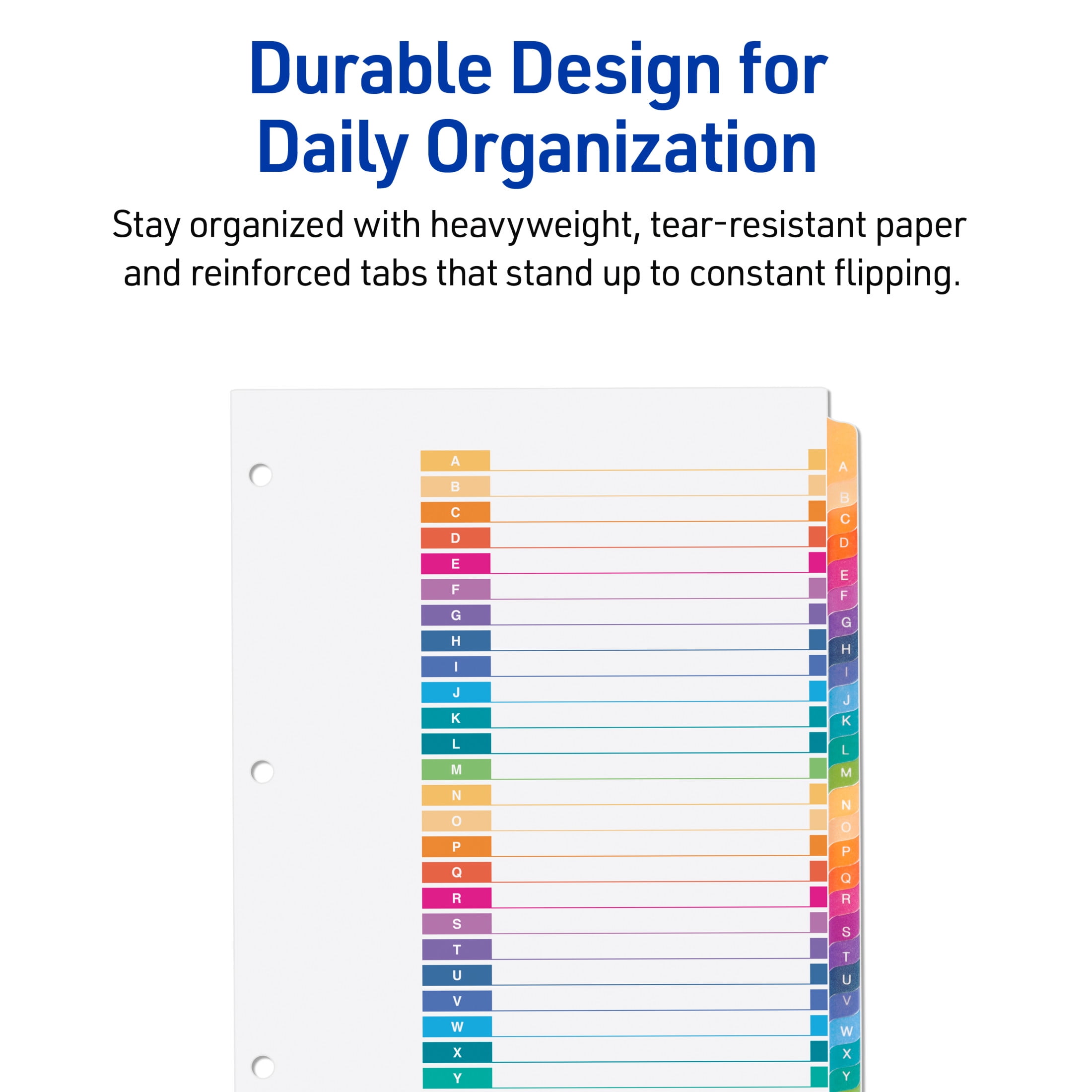 Avery A-Z Tab Dividers, Customizable Table of Contents, Colored