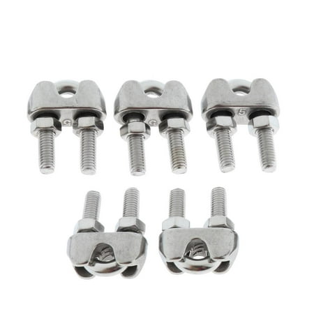 

304 Stainless Steel M3/M4/M5/M6 Bolt Saddle Clip Clamps Rope Clips 2mm /3mm /4mm /5mm /6mm /8mm Quantity 5pcs - Silver 5mm