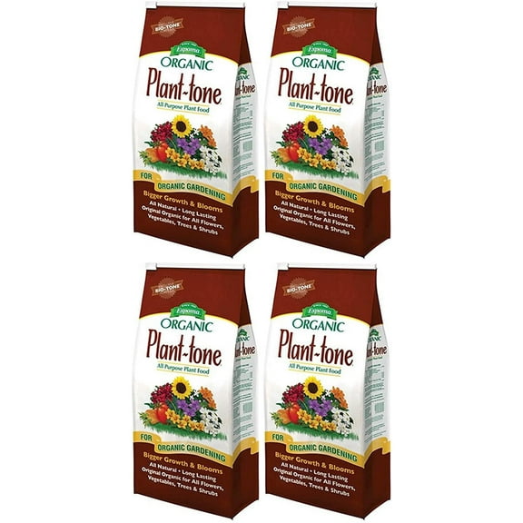 Espoma Plant-Tone Organic Plant Food 5-3-3 Granules - Natural Fertilizer - Pack of 4, 4-Pound