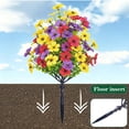 thumbnail image 3 of Jarrón de flores violetas artificiales con estacas para el suelo, plástico resistente a la intemperie, incluye 2 piezas para decoración de jardín, patio e interiores., 3 of 6