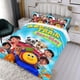 thumbnail image 3 of Bob el Tren Conjunto de sábanas temático, trío de piezas, cómodo y amigable con la piel, diseño único, regalo de decoración para el hogar para familiares, amigos y fans, 90 cm * 190 cm, 3 of 6
