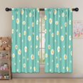 thumbnail image 5 of Blackout Kids Curtains,Teal Daisy Flower Yellow Centers Pattern Childrens Insulated Curtains Set Of 2,Bedroom Essentials,Toddler Room Decor 52"x63", 5 of 5