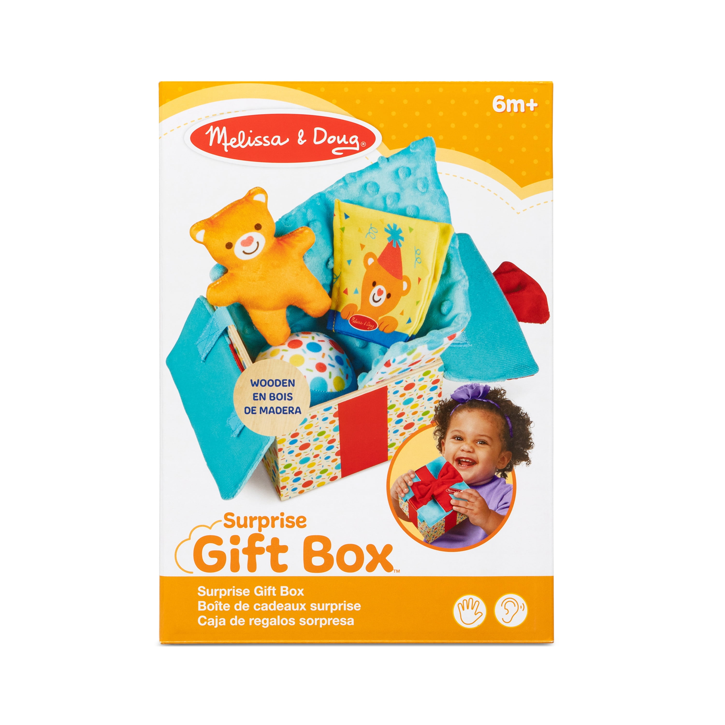 Melissa & Doug Wooden Surprise Gift Box Infant Toy (5 Pieces