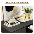 thumbnail image 6 of Black 7 Drawer Cabinet, Matte Gold Handles Textured Linen-Laminate Particle Board Cabinet, Tall Space-Saving Storage Organizer for Home Office Bedroom Living Area, 6 of 10