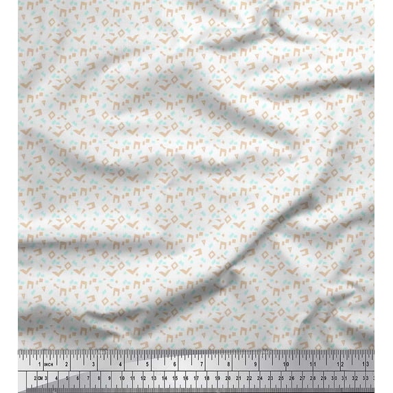 Soimoi Cotton Duck Fabric Paper Craft Geometric Shirting Print Fabric by The Yard 42 Inch Wide