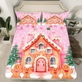 thumbnail image 2 of Castle Fairy Gingerbread Man House 4-Piece Queen Sheet Set: Kids’ Christmas Festival Xmas Super Cozy Decor, 2 of 7