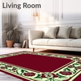 thumbnail image 2 of ODIKA 2'x3' Machine Washable Non-Slip Area Rug, Grand Reception Entrance Pathway Adorned Floral Medallion Borders High Traffic Rug with Pad, Red, 730065, 2 of 8
