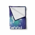 thumbnail image 2 of Saying Soft Flannel Fleece Throw Blanket, Outer Space Background I Love You to the Moon and Back Typography, Cozy Plush for Indoor and Outdoor Use, 60" x 80", Dark Purple White, by Ambesonne, 2 of 6
