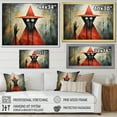 thumbnail image 4 of Designart "El Hombre Coral and Grey Mexico Art" Mexican Floater Framed Canvas Wall Art, 4 of 7