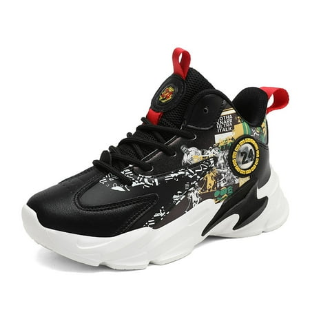 

Engtoy Boys High Top Sneakers Basketball Shoes Breathable Lightweight Running Shoes for Kids Fashion School Shoes Little/Big Kids