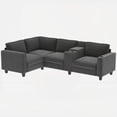 thumbnail image 5 of Modern L-shaped 4-seater Corduroy Sofa 105.5''*66.5'' with Storage & USB, 5 of 16