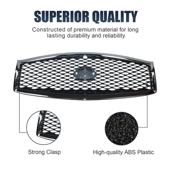 Front Grill for 2015-2019 INFINITI Q70/Q70L With Camera Option Chrome Frame