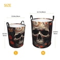 thumbnail image 4 of KLL Vintage Butterfly Flower Skull Waterproof Foldable Laundry Hamper Bucket with Handles for Storage Bin,Kids Room,Home Organizer (Medium ), 4 of 7