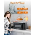 thumbnail image 4 of Commercial Chef 1.7 Cu. Ft. Over-The-Range Microwave Oven, 1000 Watt Microwave with 10 Power Levels, 300 CFM Hidden Vent Hood Fan, Touch Controls, LED Display, 10 Preset Options, CHMR17GB, Black, 4 of 8