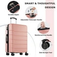 thumbnail image 6 of Beddle 3 Piece Hardshell Luggage Set Hardside Lightweight Suitcase with Spinner Wheels TSA Lock 20in 24in 28in,Pink, 6 of 10