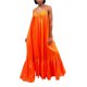 thumbnail image 1 of SAYOO Vestido largo sin mangas para mujer, correa de espagueti, color sólido, con lazo, sin espalda, bolsillos laterales, ajuste holgado, vestido de vacaciones SAYOO  Moda, 1 of 8