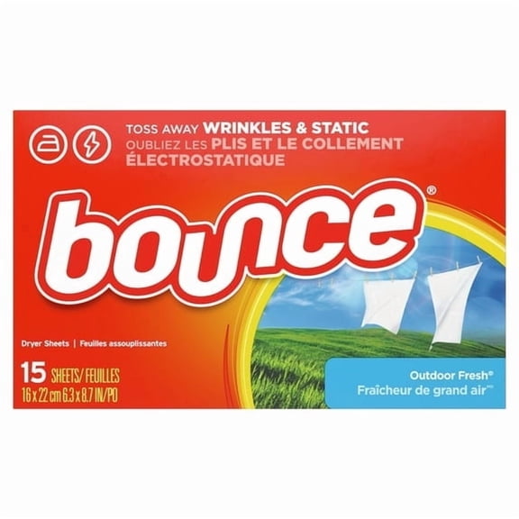 Bounce Fabric Softener Dryer Sheets, Outdoor Fresh Scent,(2X 15 Count),2 Pack
