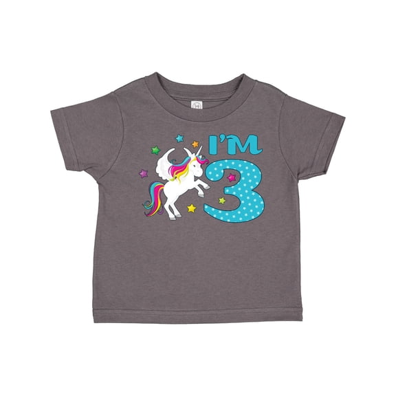 Inktastic I'm Three Unicorn, 3rd Birthday Boys or Girls Toddler T-Shirt