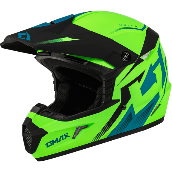 MX-46 COMPOUND HELMET MATTE HI-VIS GREEN/BLK/BLUE 2X