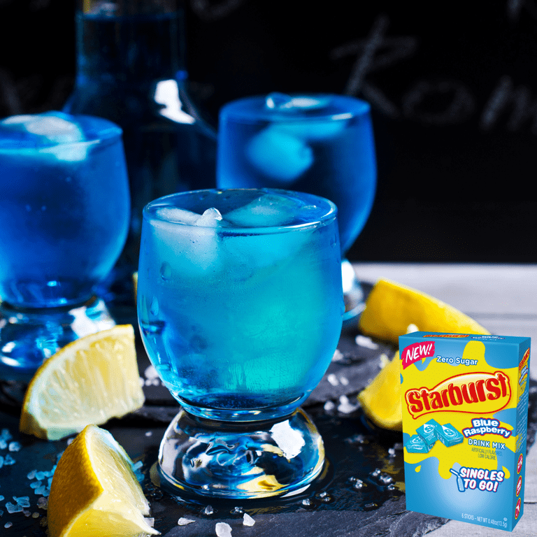 Starburst Blue Raspberry Singles-To-Go Fruity Burst of Sugar-Free