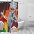 thumbnail image 3 of Cortina de ducha Rick & Morty, opaca, para baño, impermeable, resistente al moho, bloquea la privacidad, probador, patrón de impresión fina con arte de patchwork, 60 x 72, talla única., 3 of 8