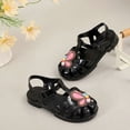 thumbnail image 3 of FRSASU Toddler Girls Jelly Sandals Butterfly Closed Toe Summer Cute Flats Kids Ankle Strap Confetti Casual Shoes Black, 3 of 7