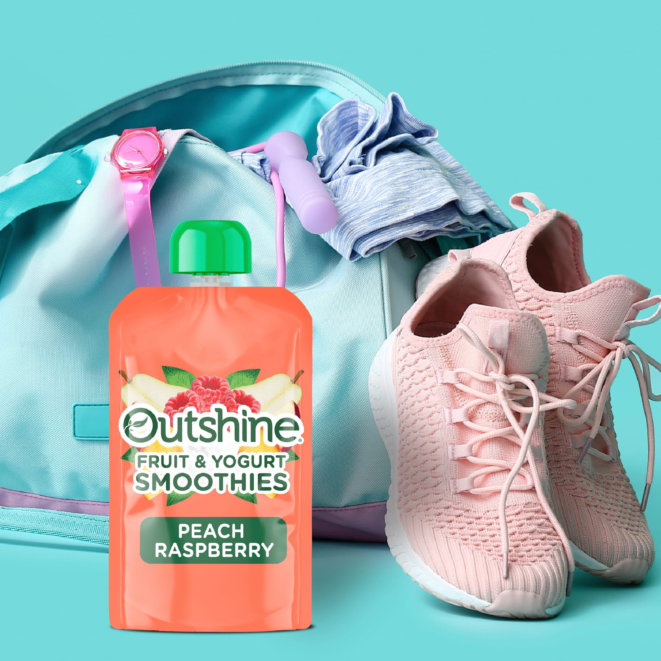 Outshine Fruit and Yogurt On the Go Smoothie Snacks, Peach Raspberry, 3.5 oz Pouches (24 Pack)​