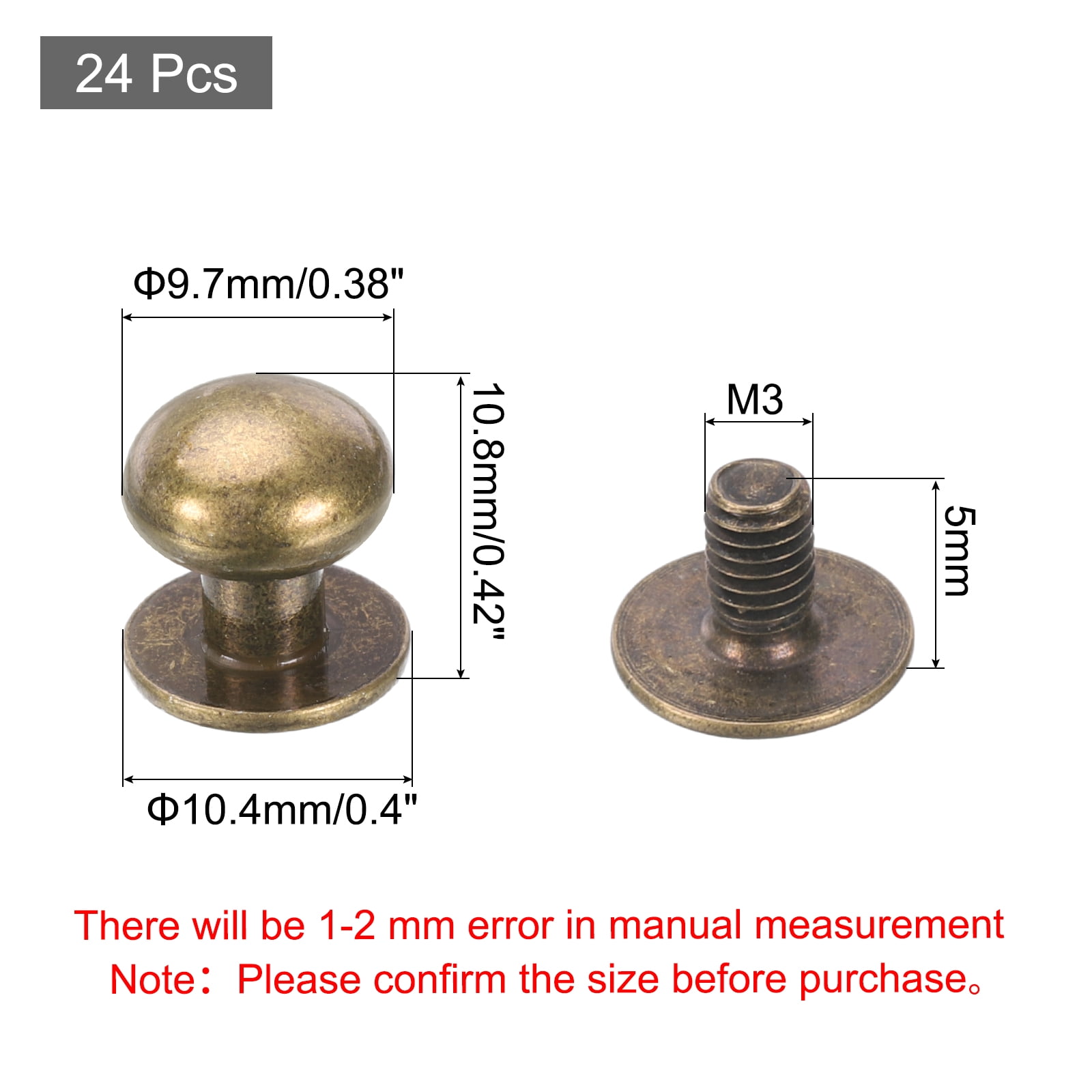 Unique Bargains Mini Round Knobs Small Drawer Pulls for Cabinets 0.38" x 0.4" Bronze
