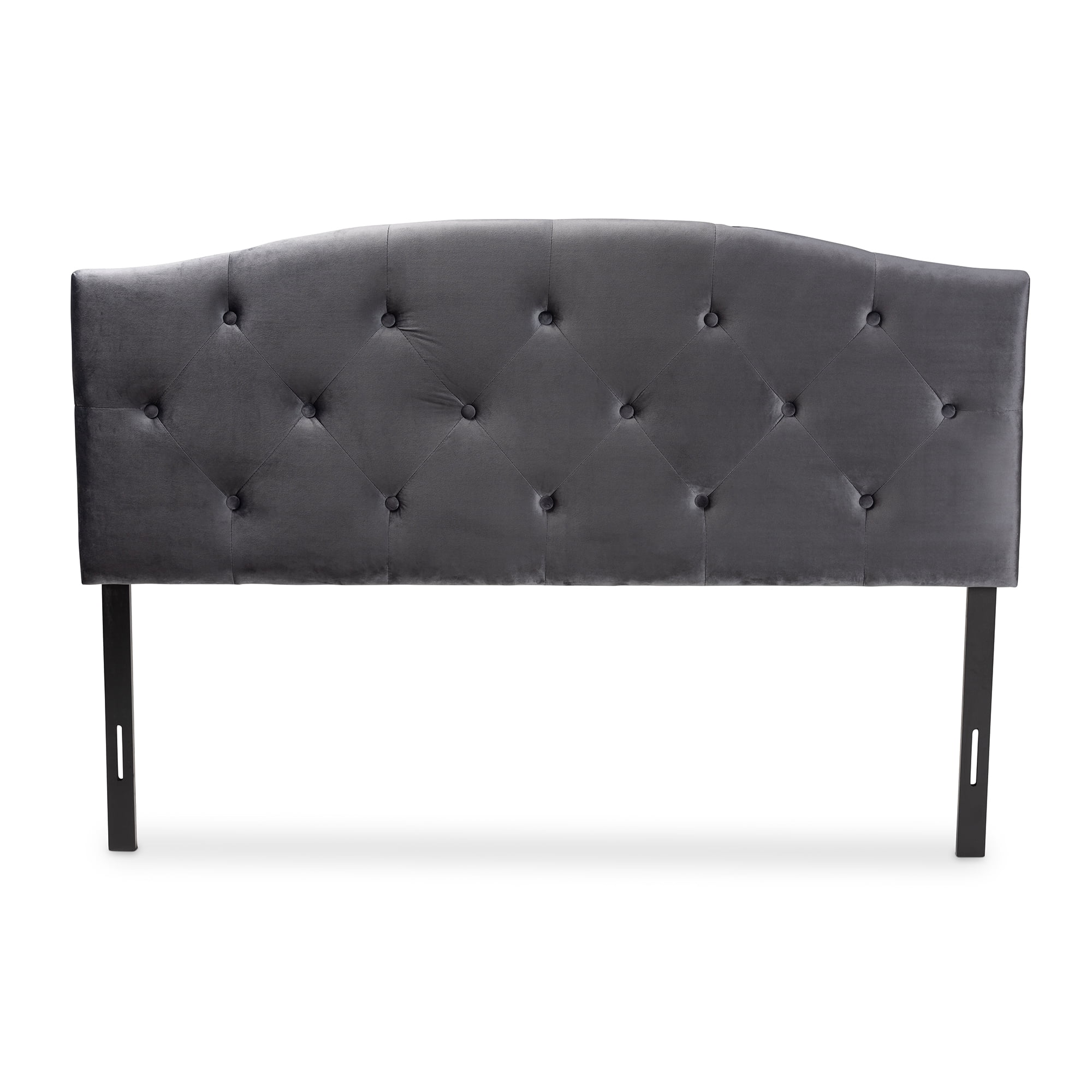 Baxton Studio Leone Modern and Contemporary Grey Velvet Fabric Upholstered Full Size Headboard