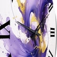 thumbnail image 5 of Designart "Radiant Purple and Gold Splash" Fractals Oversized Wall Clock, 5 of 5