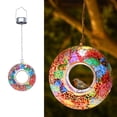 thumbnail image 6 of Solar Mosaic Fly Through Bird Feeder Outdoor Garden Light LED Patio Round Glass with Mosaic Design Hanging Fly-Through Bird Feeder - 9" - Red, 6 of 9