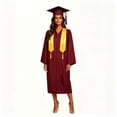 thumbnail image 2 of Pounoo Graduation Gowns for Women Zipper Front Long Sleeve Dresses University Graduation Soft Comfortable Breathable Robes Gift, 2 of 5