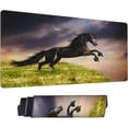 thumbnail image 2 of Desk Mat,Black Friesian Horse Extended Gaming Mouse Pad for Office Work & Game,Computer Keyboard Mouse Mat Desk Non-Slip Rubber Base Large Mousepad with Stitched Edges, 31.5x15.7inch, 2 of 6