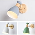 thumbnail image 4 of ZHAOCHENG Lámpara de pared creativa moderna, lámpara de pared de madera gris, lámpara de pared de estilo art déco nórdico simple para dormitorio, sala de estar, habitación de los niños, comedor, pasil, 4 of 4