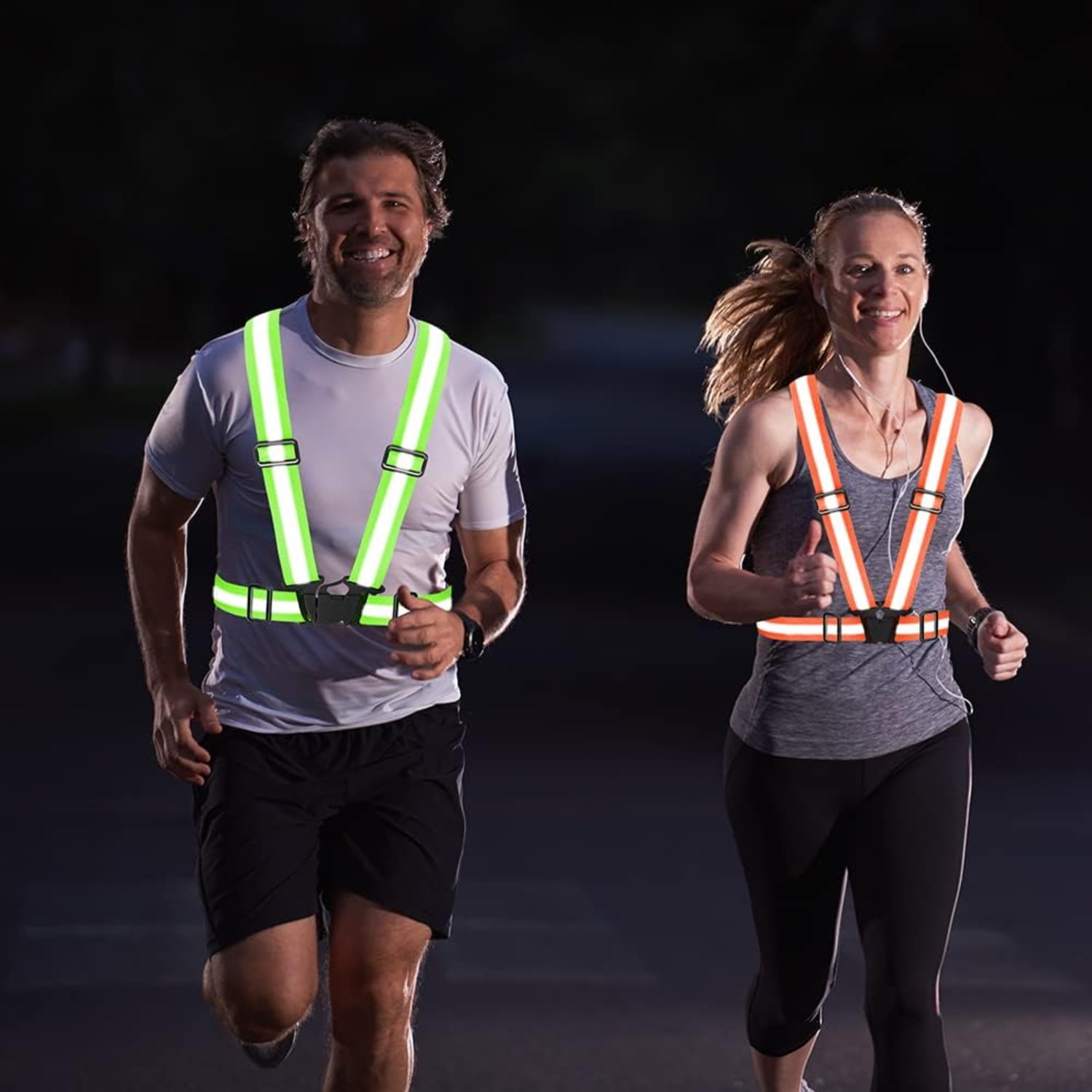 Running Reflective Vest 2-Pack Reflective Safety Vests Adjustable